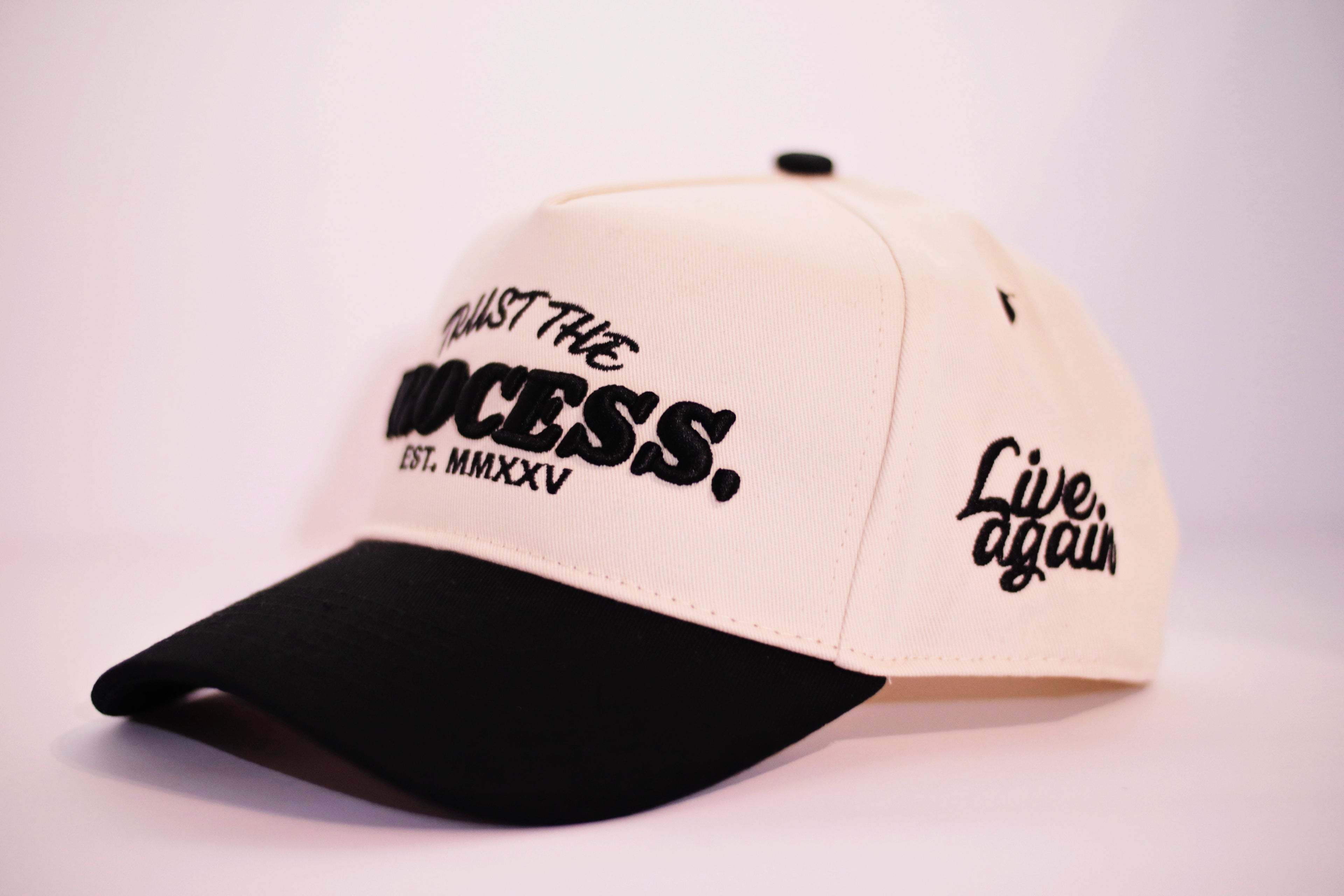 3D Embroidered Cap TRUST THE PROCESS Natural - Live Again