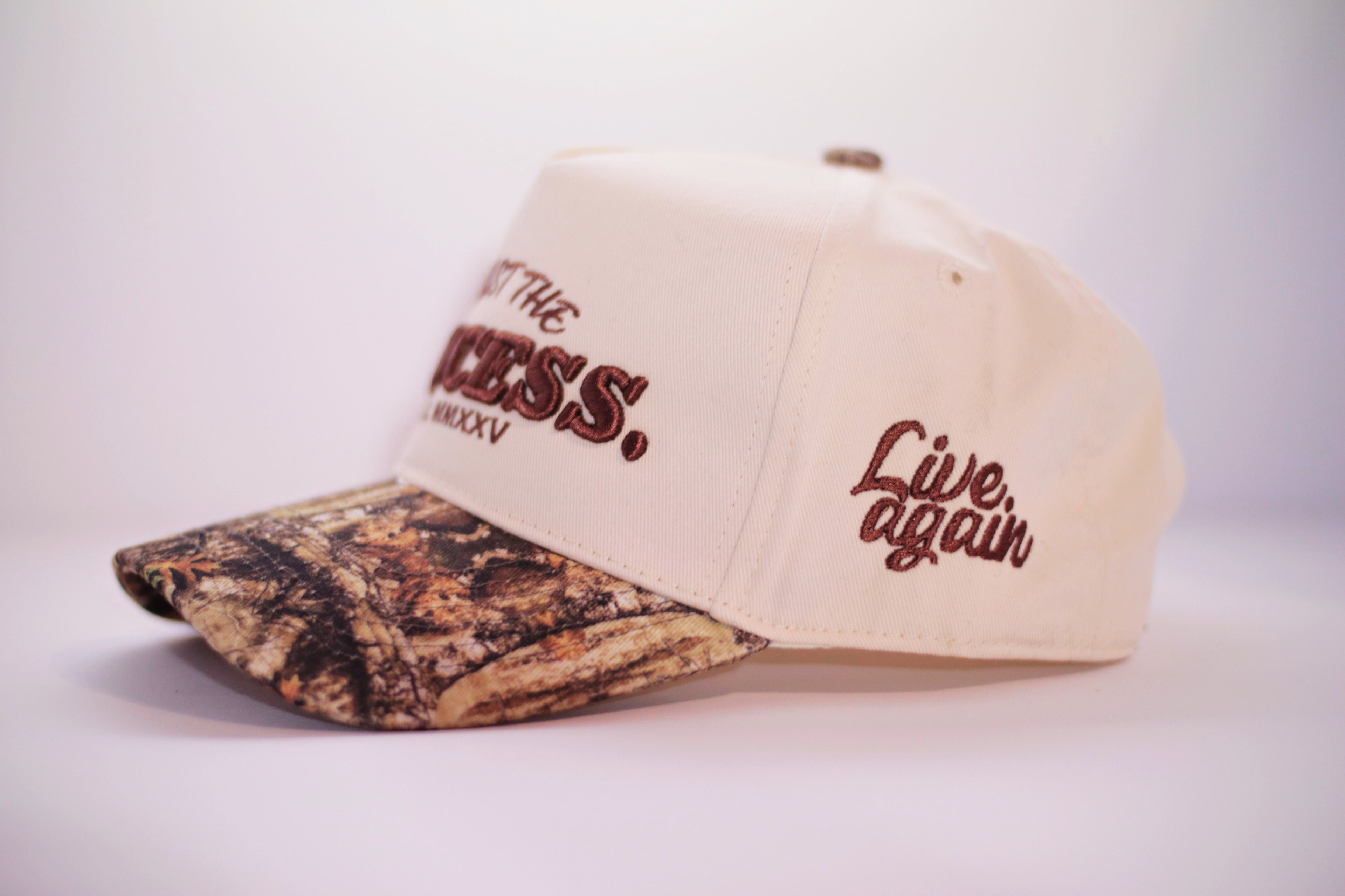 3D Embroidered Cap TRUST THE PROCESS Natural Camo - Live Again